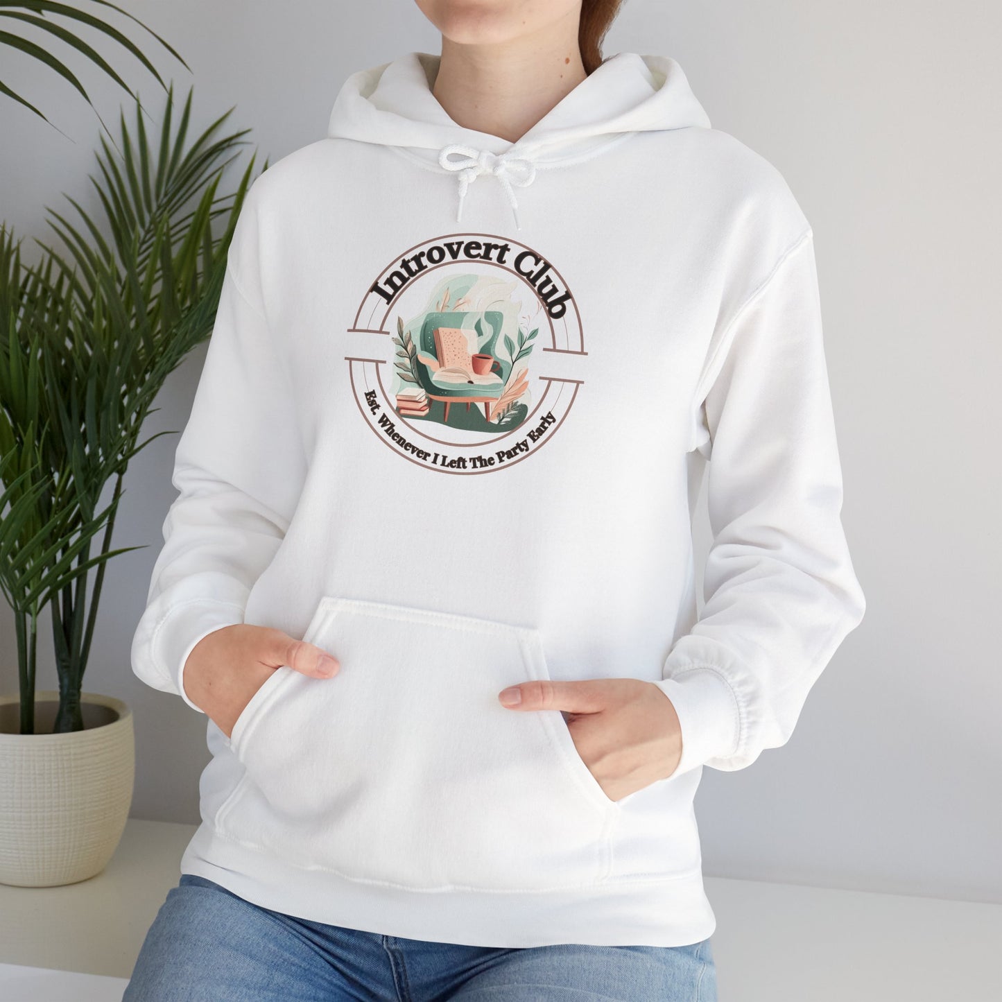 Introvert Club Hoodie - Cozy Heavy Blend Sweatshirt for Relaxed Vibes