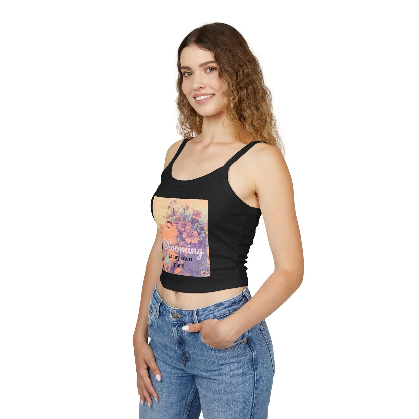 “Blooming at My Own Pace Floral Crop Tank Top”