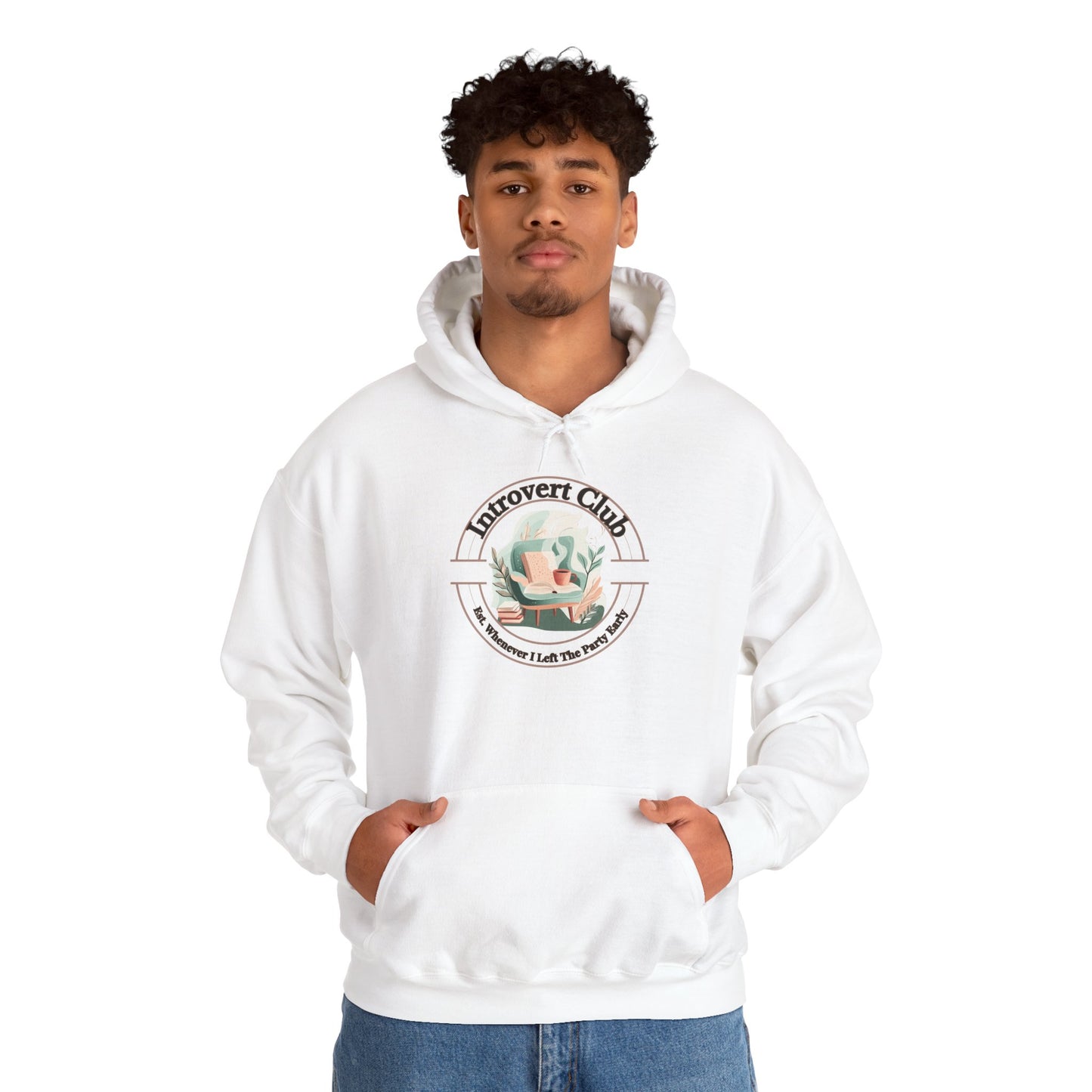 Introvert Club Hoodie - Cozy Heavy Blend Sweatshirt for Relaxed Vibes