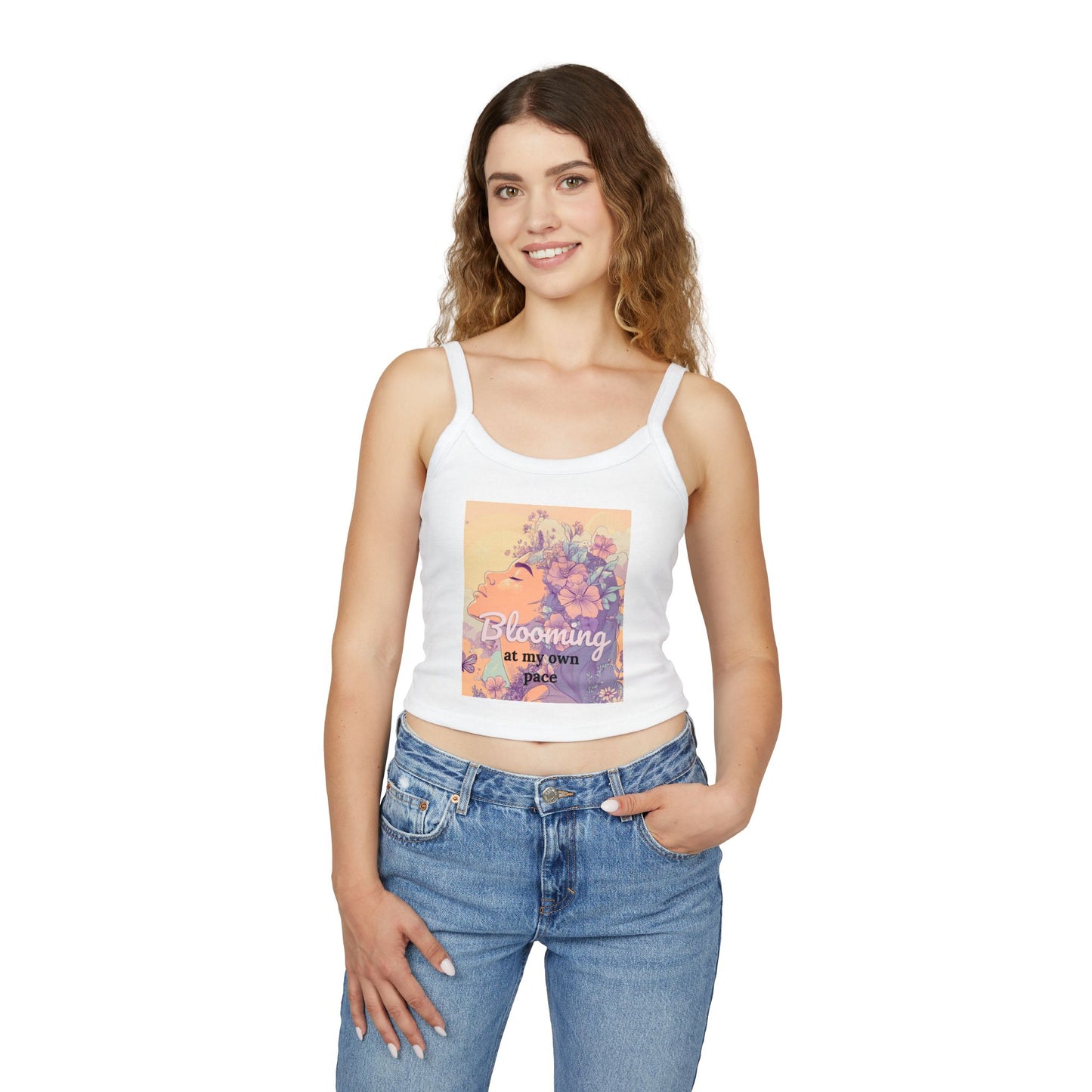 “Blooming at My Own Pace Floral Crop Tank Top”
