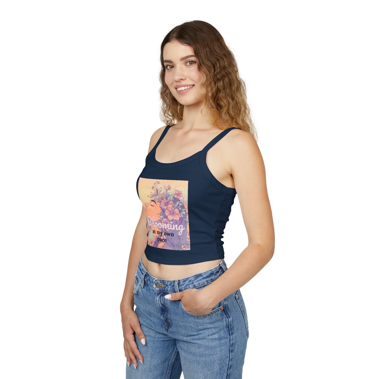“Blooming at My Own Pace Floral Crop Tank Top”