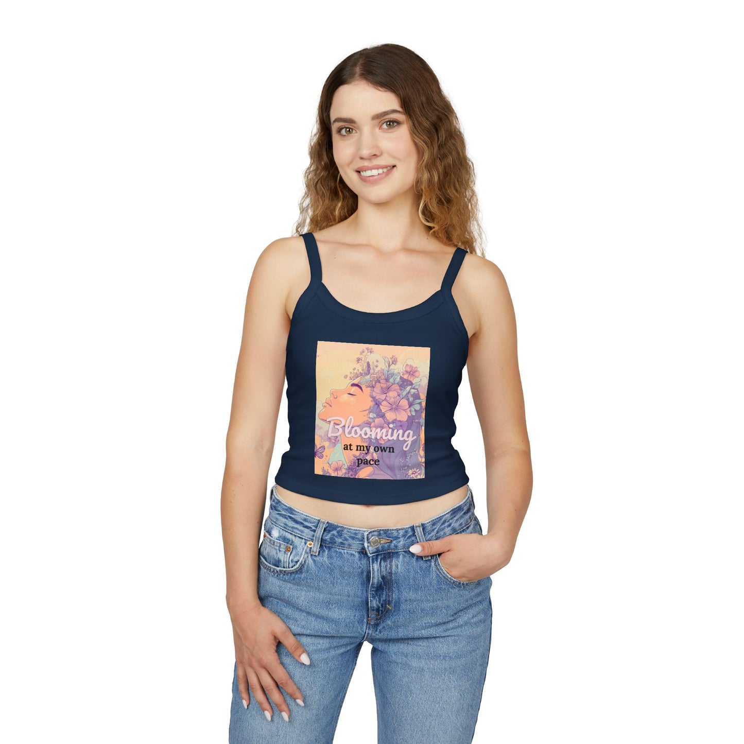 “Blooming at My Own Pace Floral Crop Tank Top”